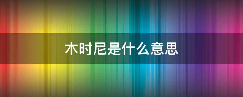 木时尼是什么意思 少年的心永远向往木时尼是什么意思