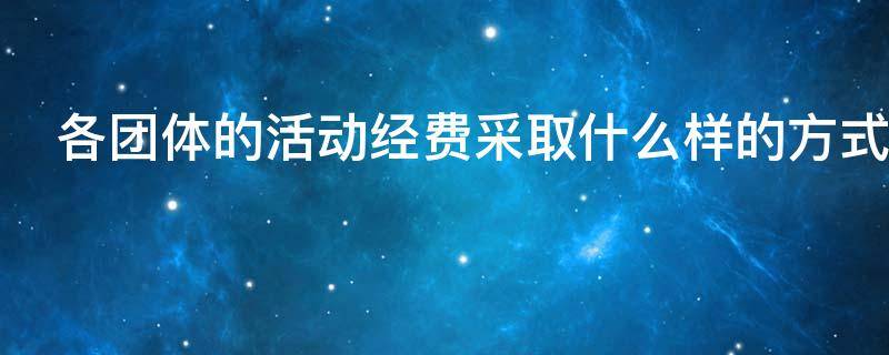 各团体的活动经费采取什么样的方式收取