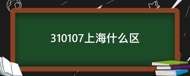 310107上海什么区 310109上海什么区