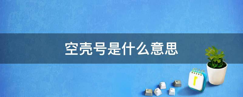 空壳号是什么意思（空壳账号是什么意思）