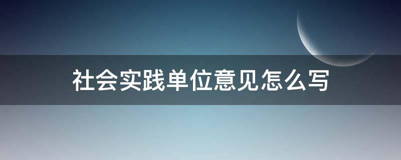 社会实践单位意见怎么写（社会实践单位意见怎么写简短）