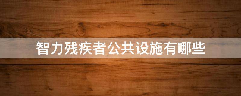 智力残疾者公共设施有哪些 对智力残疾者有什么公共设施和关怀行动