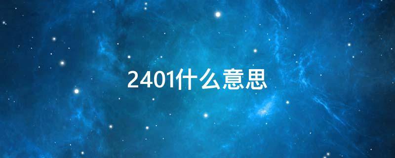 2401什么意思（2401是什么）