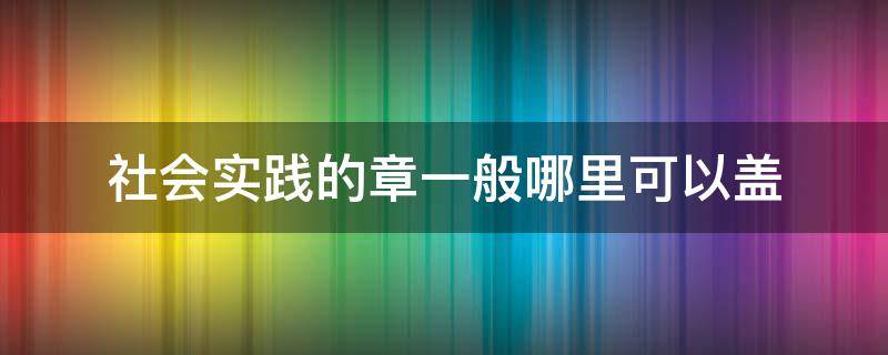 社会实践的章一般哪里可以盖（社会实践在哪里可以盖公章）