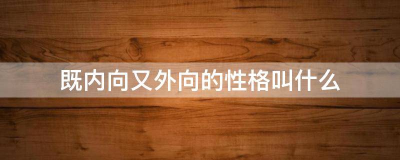 既内向又外向的性格叫什么 内向和外向的性格特点