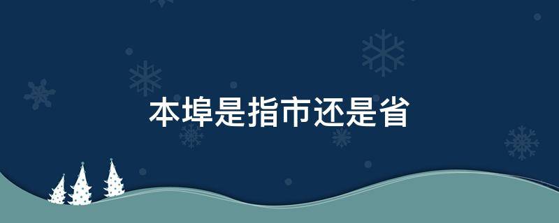 本埠是指市还是省 本埠是本市吗