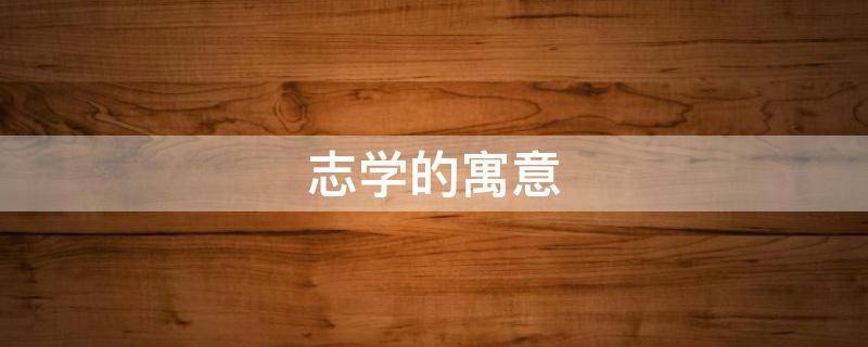 志学的寓意 志学指什么