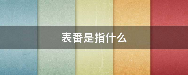 表番是指什么（表番是啥意思）