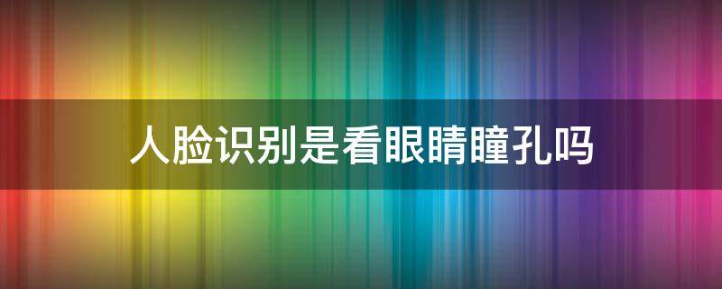 人脸识别是看眼睛瞳孔吗（瞳孔识别和人脸识别哪个准）