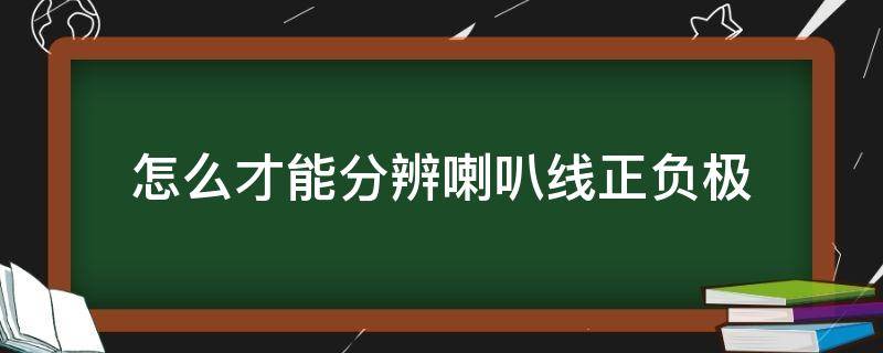 怎么才能分辨喇叭线正负极 怎么辨别喇叭线正负极