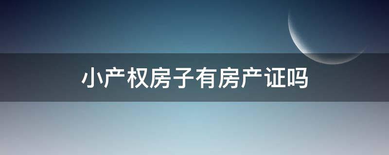 小产权房子有房产证吗（小产权房子有证吗?）