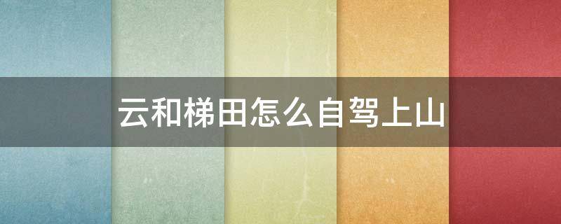 云和梯田怎么自驾上山 云和梯田自驾攻略