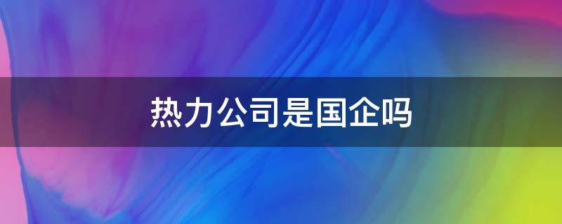 热力公司是国企吗（兰州热力公司是国企吗）