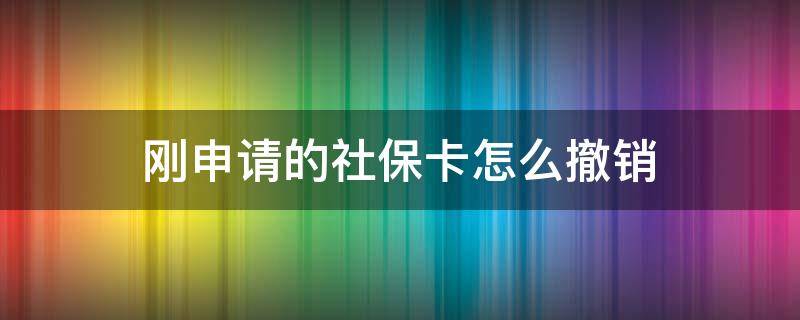 刚申请的社保卡怎么撤销（刚申请的社保卡怎么取消）