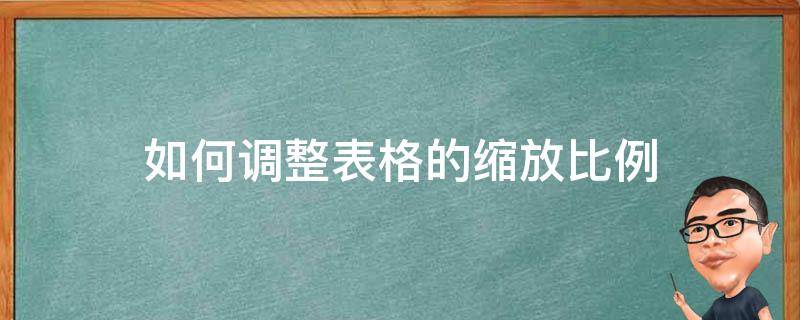 如何调整表格的缩放比例 word表格缩放比例怎么设置