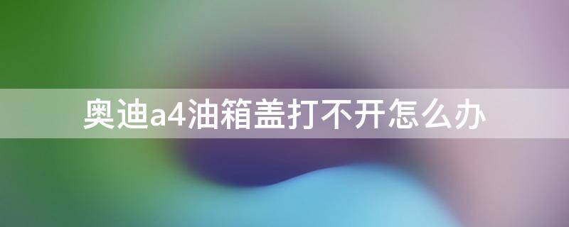 奥迪a4油箱盖打不开怎么办 奥迪a4l加油箱打不开怎么办