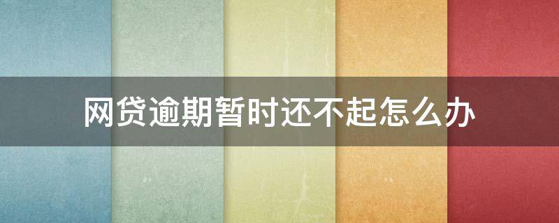 网贷逾期暂时还不起怎么办（网贷暂时还不上逾期了怎么办）