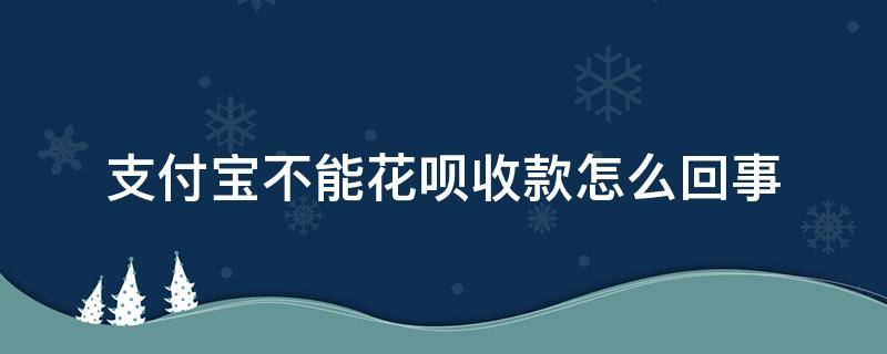 支付宝不能花呗收款怎么回事 支付宝不能花呗收款是什么原因