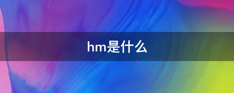 hm是什么 hm是什么单位