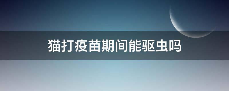 猫打疫苗期间能驱虫吗 猫打疫苗期间可以做驱虫吗