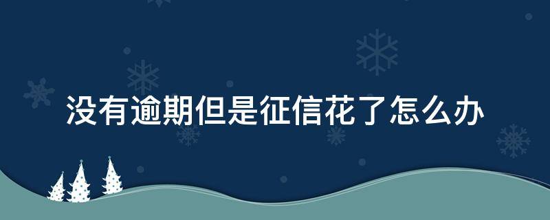 没有逾期但是征信花了怎么办（没有逾期征信会花吗）