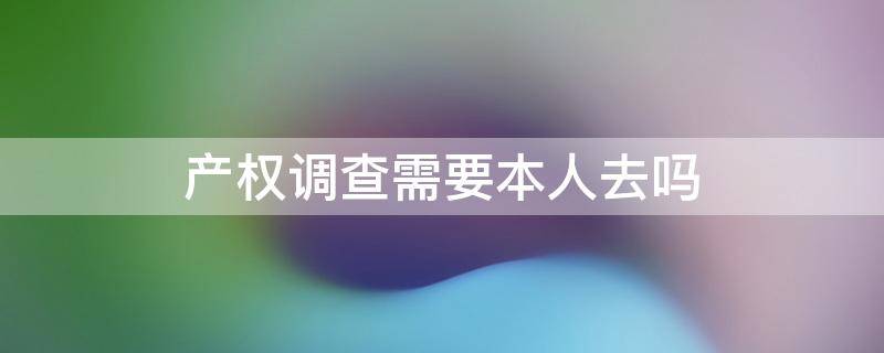 产权调查需要本人去吗 查房产要本人去吗