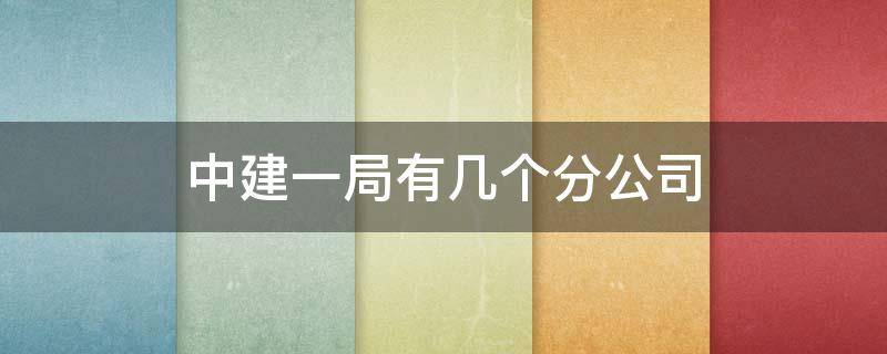 中建一局有几个分公司（中建一局有几个分公司,都在哪里）