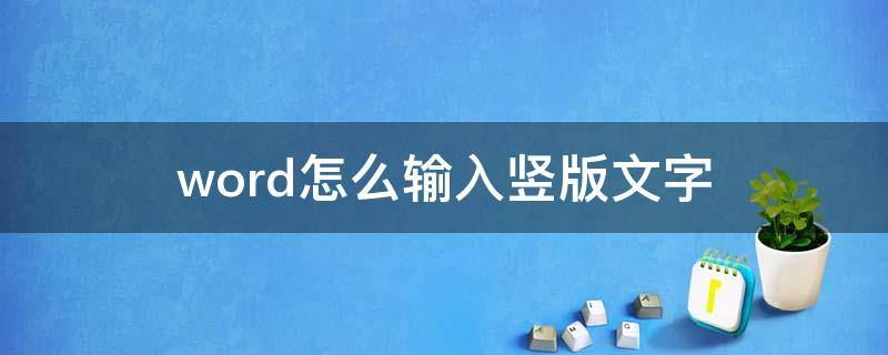 word怎么输入竖版文字（word怎么用竖版写字）