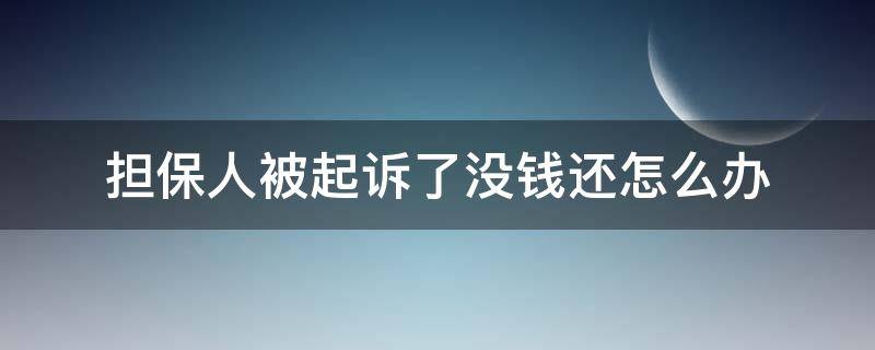 担保人被起诉了没钱还怎么办（被法院起诉,担保人没有能力还款,怎么办）