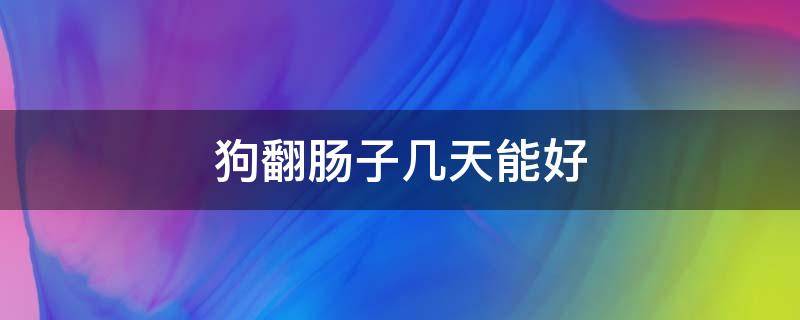 狗翻肠子几天能好 狗翻肠子几个月