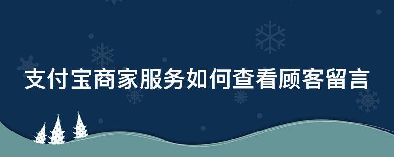 支付宝商家服务如何查看顾客留言（支付宝商家怎么看客户留言）