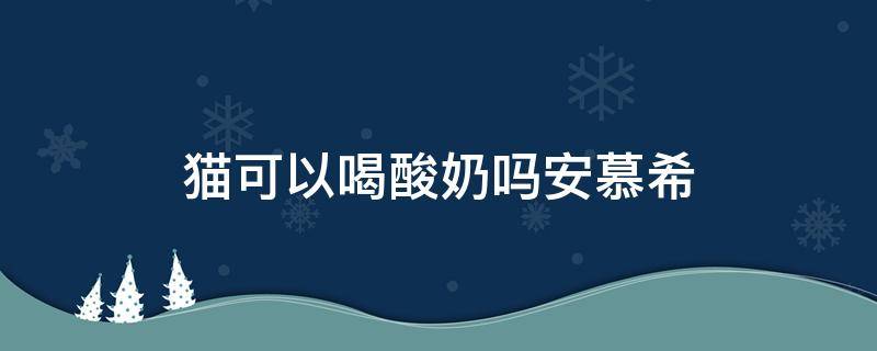 猫可以喝酸奶吗安慕希 猫能喝酸奶吗安慕希