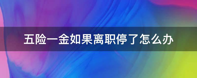 五险一金如果离职停了怎么办 停职五险一金怎么处理