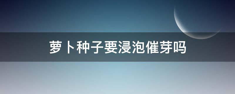 萝卜种子要浸泡催芽吗 萝卜种子需要浸泡吗