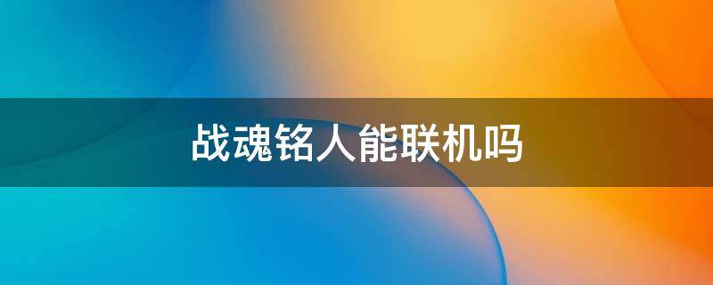 战魂铭人能联机吗（战魂铭人可不可以联机）