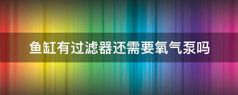 鱼缸有过滤器还需要氧气泵吗 鱼缸里有氧气水泵还用水泵过滤器吗