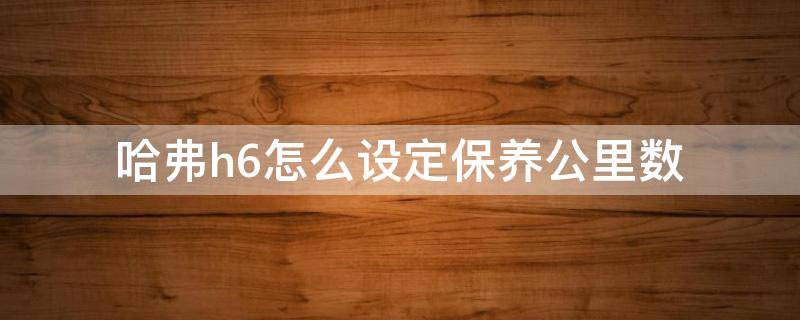 哈弗h6怎么设定保养公里数 哈弗h6保养完怎么调下次保养公里数