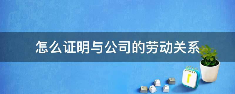 怎么证明与公司的劳动关系（怎样证明自己与公司的劳动关系）