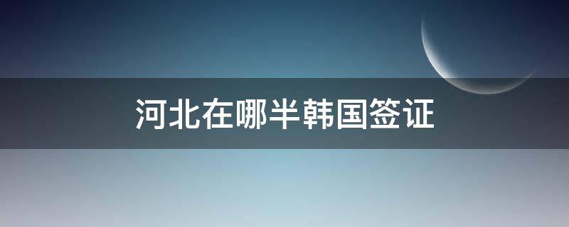 河北在哪半韩国签证 河北去韩国