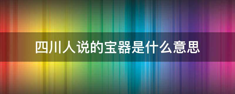 四川人说的宝器是什么意思（四川说宝器啥意思）