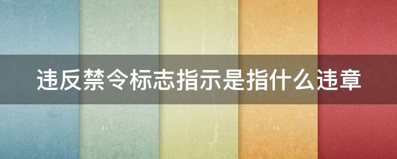 违反禁令标志指示是指什么违章（违反禁令标志指示是啥违章）