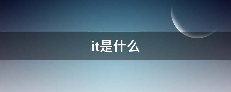 it是什么 it是什么行业