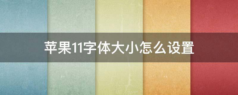 苹果11字体大小怎么设置（苹果11怎么设置字体大小?）