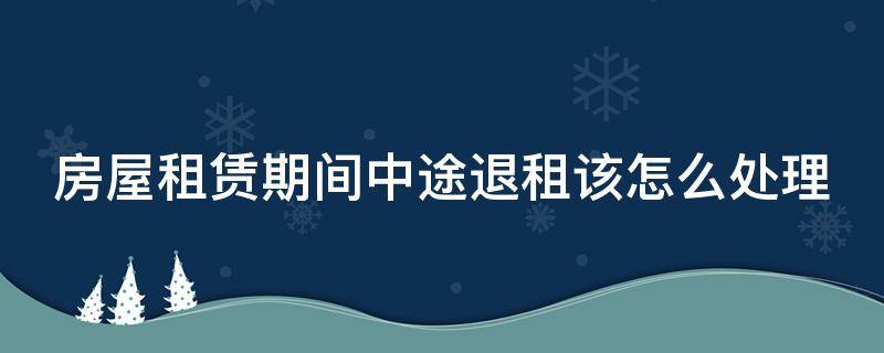 房屋租赁期间中途退租该怎么处理（房屋租赁期间中途退租该怎么处理呢）