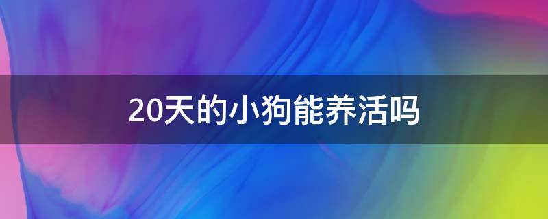 20天的小狗能养活吗（20天的小狗可以养活吗）