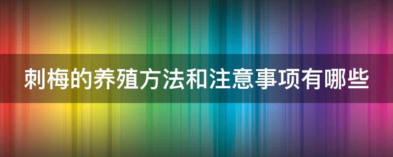 刺梅的养殖方法和注意事项有哪些（刺梅的养殖方法和注意事项有哪些视频）