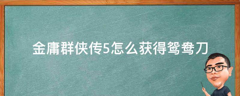 金庸群侠传5怎么获得鸳鸯刀（金庸群侠传a鸳刀怎么得）