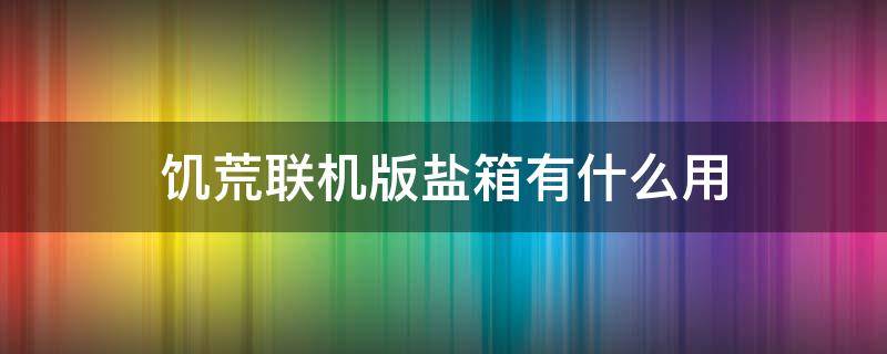 饥荒联机版盐箱有什么用（饥荒联机版盐箱怎么做）