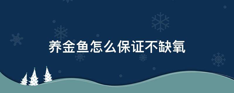 养金鱼怎么保证不缺氧（金鱼怎么养才不会缺氧）