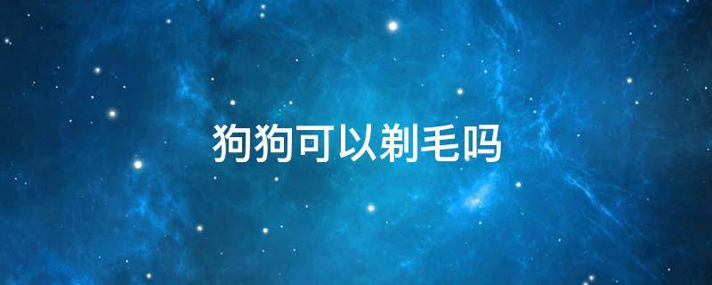 狗狗可以剃毛吗 一个月的狗狗可以剃毛吗